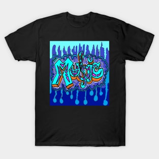 music blue blues art T-Shirt